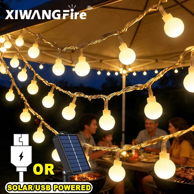 Solar Lamp - 3-10M Solar/USB/Batterij Lichtslingers, Fairy Globe Ball