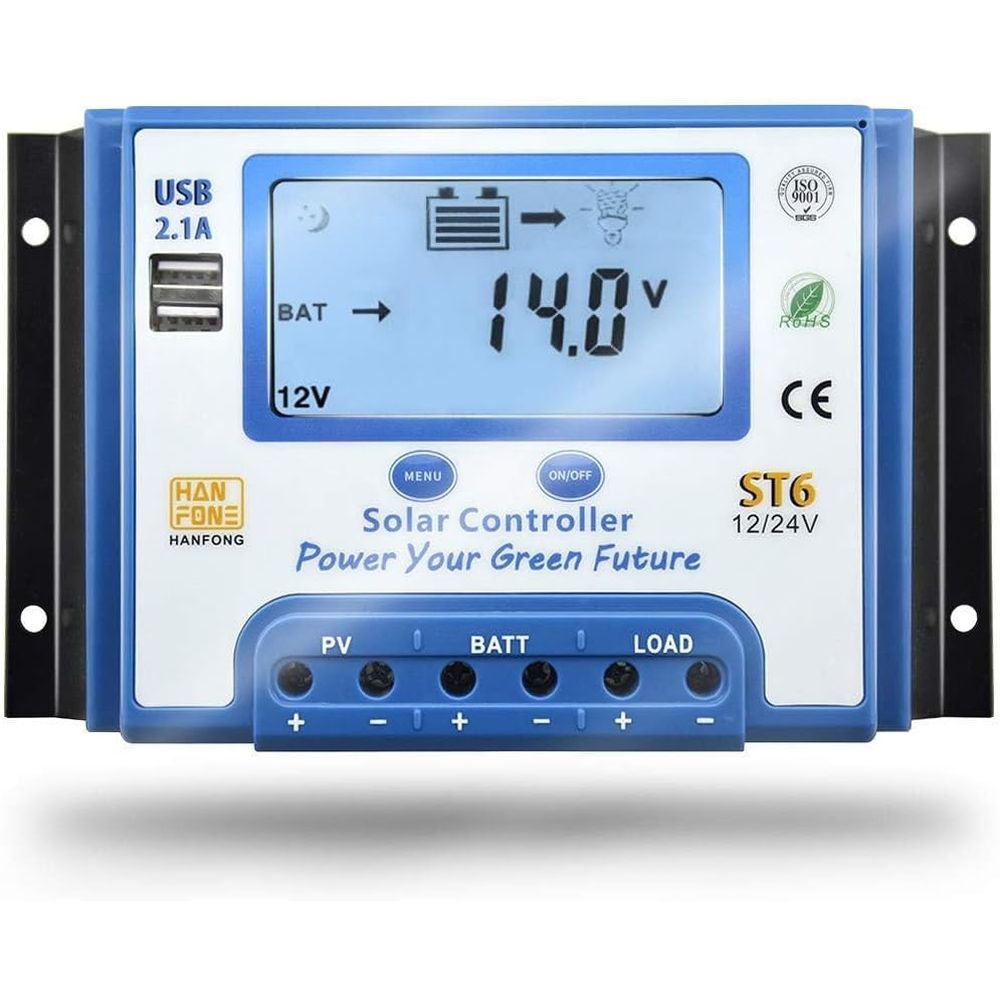 Charge Controller Solar - 60A Solar Charge Controller 12V/24V Automatische