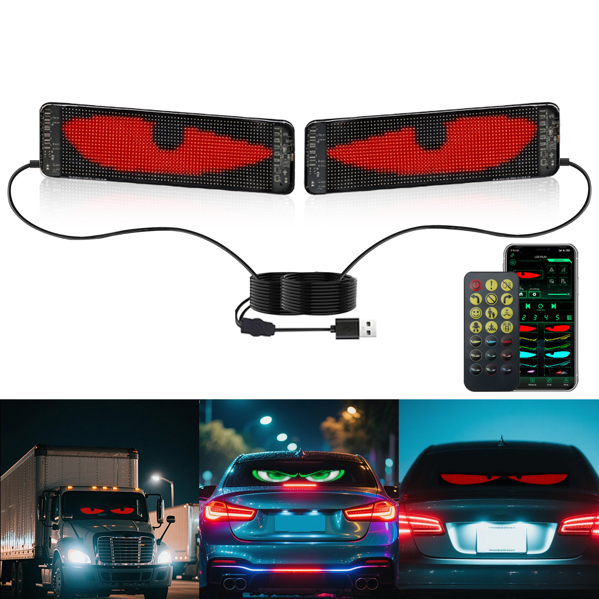 Solar Panel - LED-auto zacht scherm, in de auto