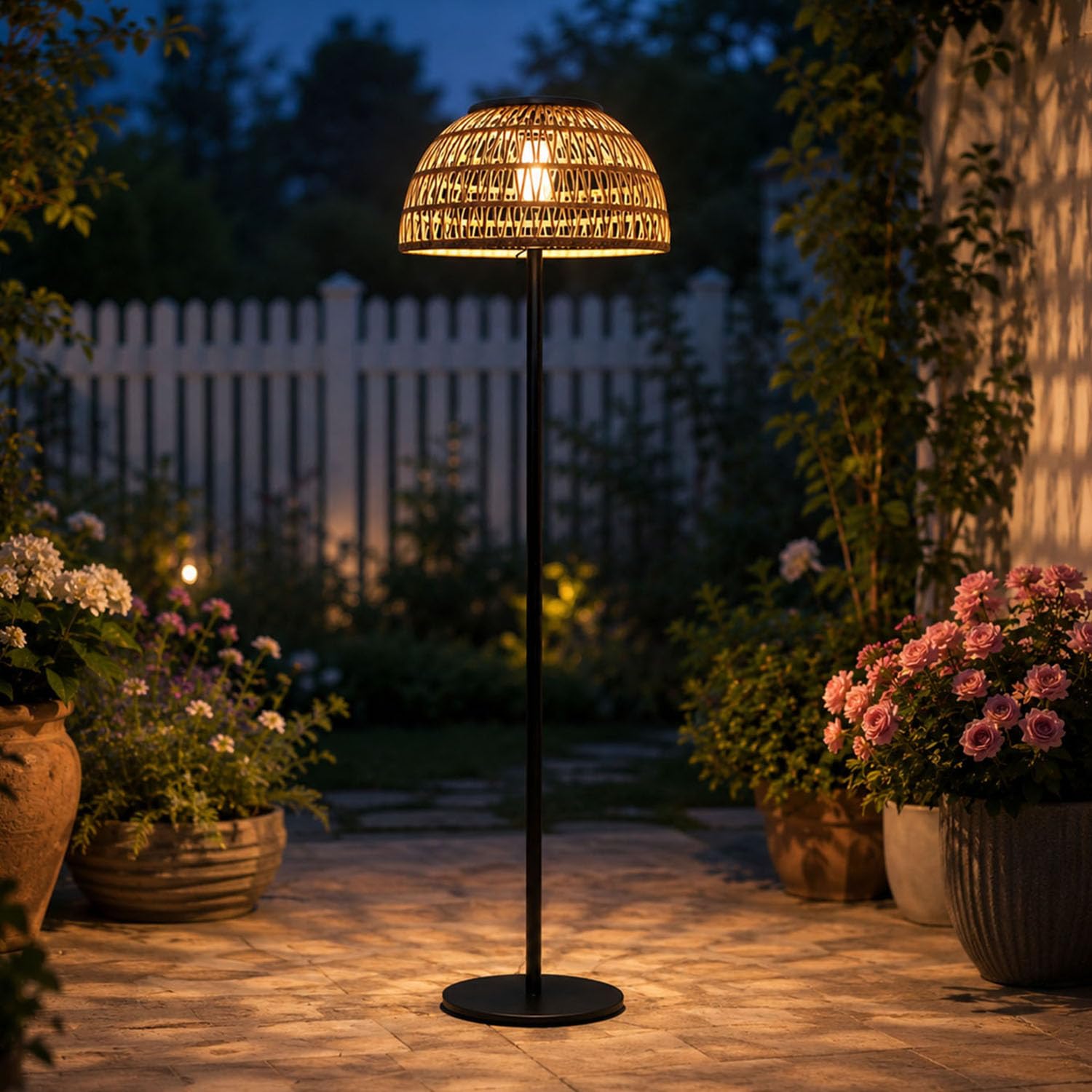 Solar Lamp - Beige Solar Buitenlamp met Dubbele Oplading