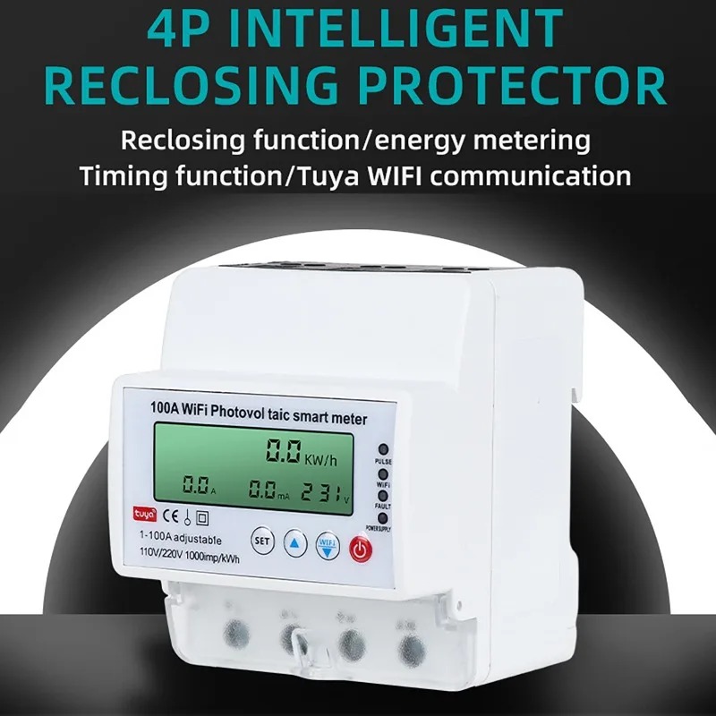 4P 1-100A WiFi Fotovoltaïsche  - Energy Monitor Meter recensie en prijs