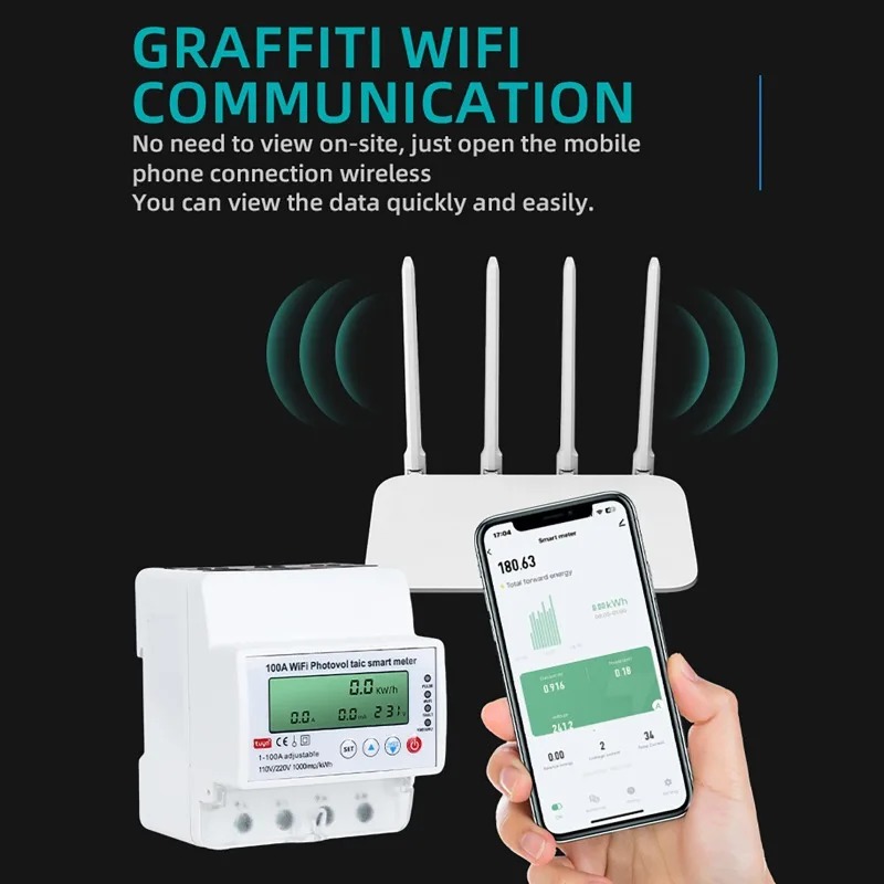 4P 1-100A WiFi Fotovoltaïsche  - Energy Monitor Meter recensie en prijs