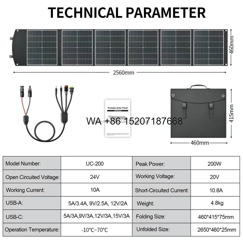 Wmwmnu 200W opvouwbaar zonnepa - Solar Panel 200W recensie en prijs