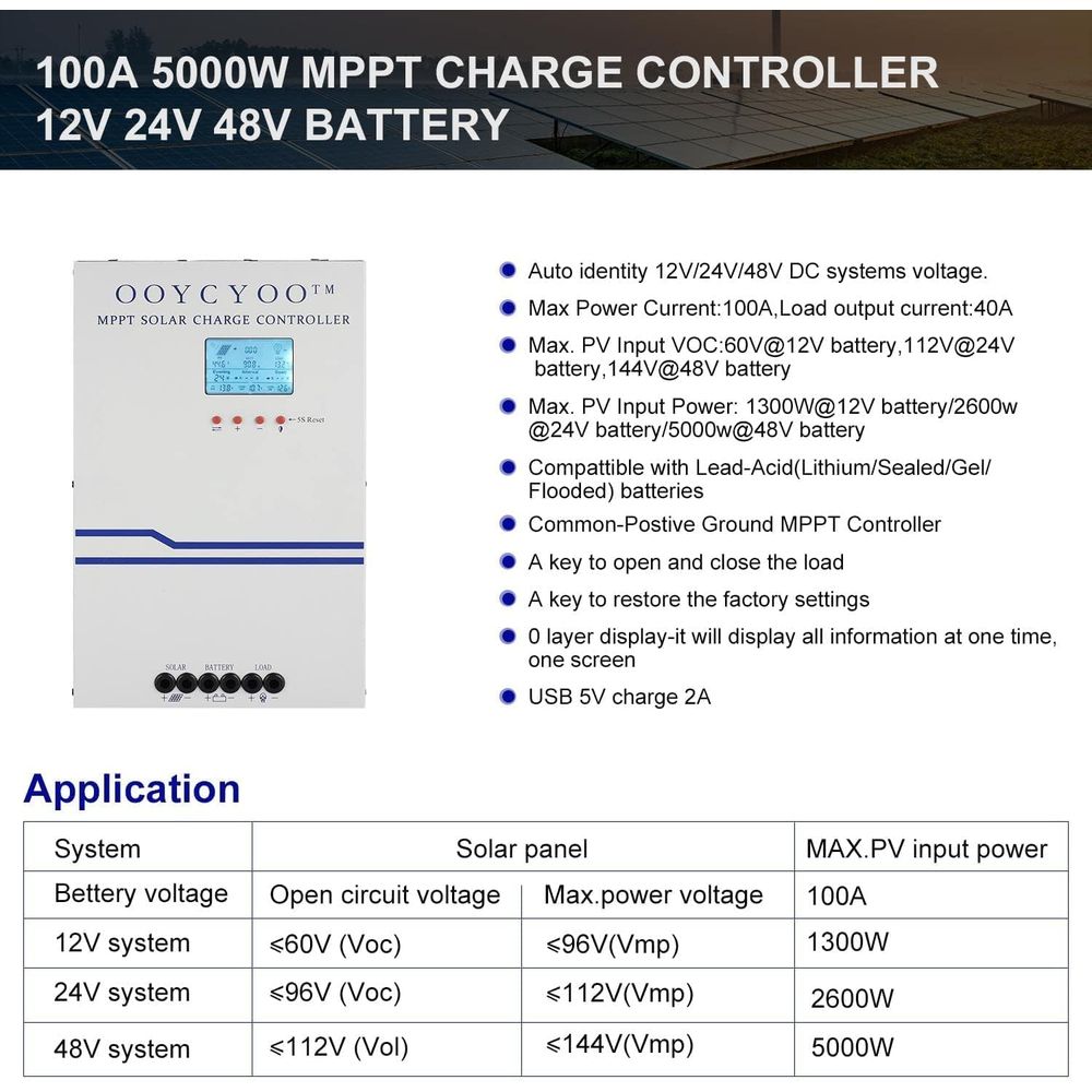 100 Amp MPPT Solar Charge Cont - Charge Controller Solar recensie en prijs