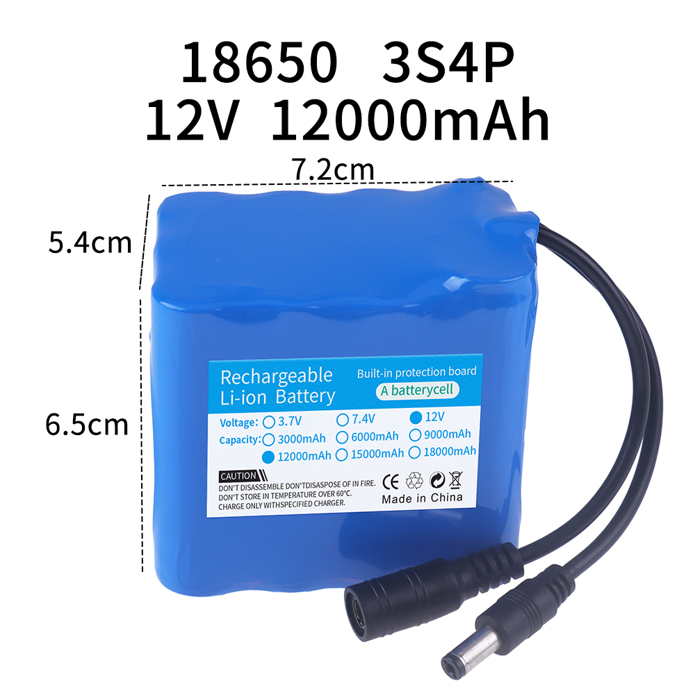12V 12000mAh Batterij 3S4P Ech - Lithium Battery 12V recensie en prijs